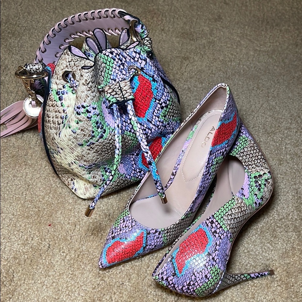 ALDO Multicolor Snakeskin Women's Heels & Purse